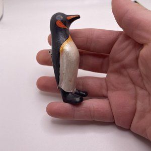 Handmade Hand Crafted Wood Costume Jewelry Brooch Pin  Penguin Bird